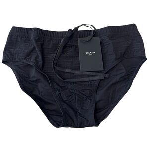 BALMAIN**Black All-Over Logo Men’s Swim Briefs***Med. $289